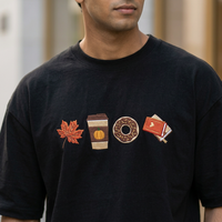 Pumpkin Spice Season Embroidered Oversized Tee