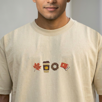 Pumpkin Spice Season Embroidered Oversized Tee