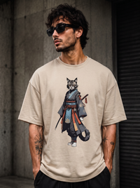 Samurai Cat Oversized Tee