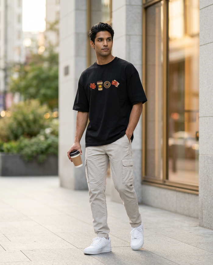 Pumpkin Spice Season Embroidered Oversized Tee