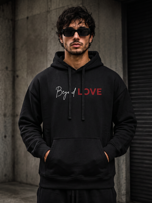 Beyond Love hoodie front black
