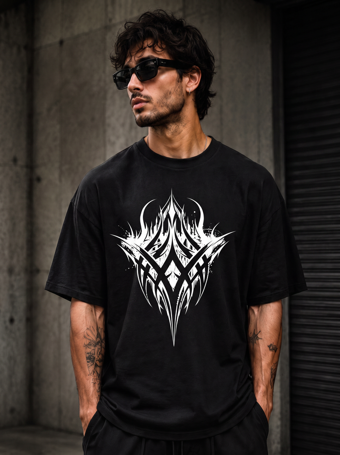 Gothic Tribal Oversized Tee
