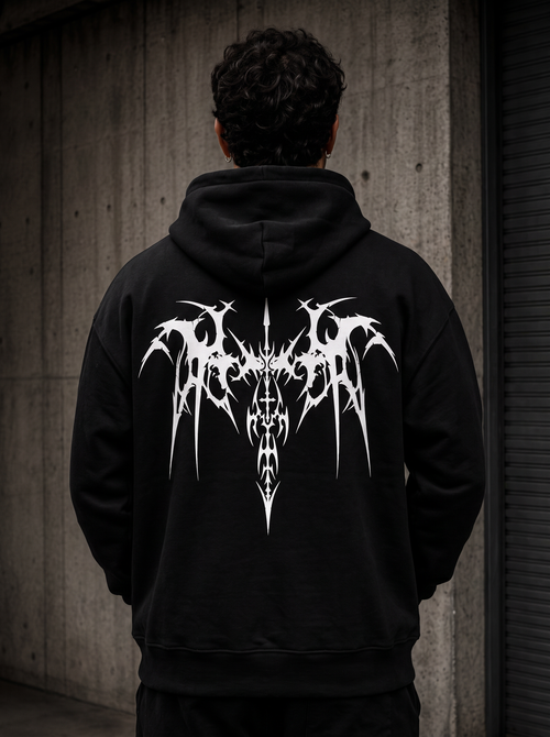 Bat Sigil hoodie back black