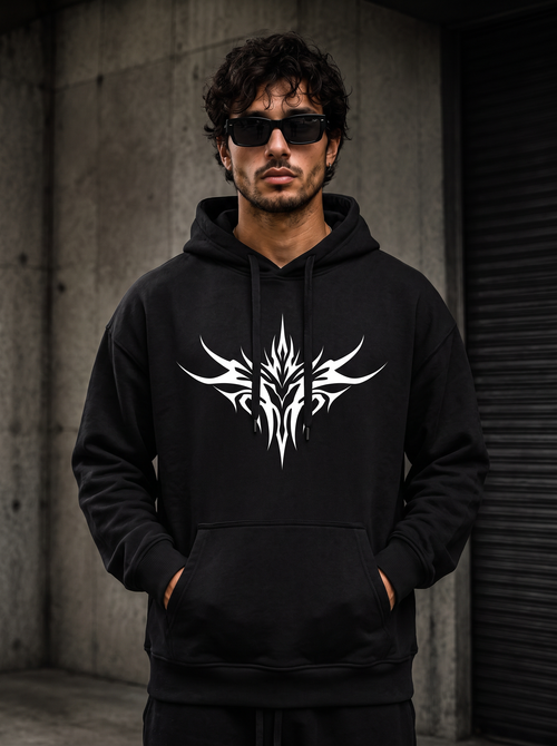 Bat Sigil hoodie front black