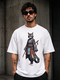 Samurai Cat Oversized Tee