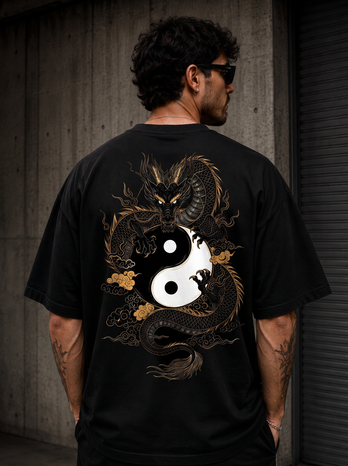 Dragon Yin Yang Oversized Tee